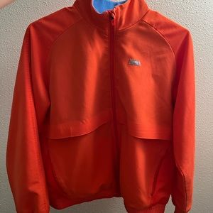 Sunset orange figs Sydney scrub jacket- size medium